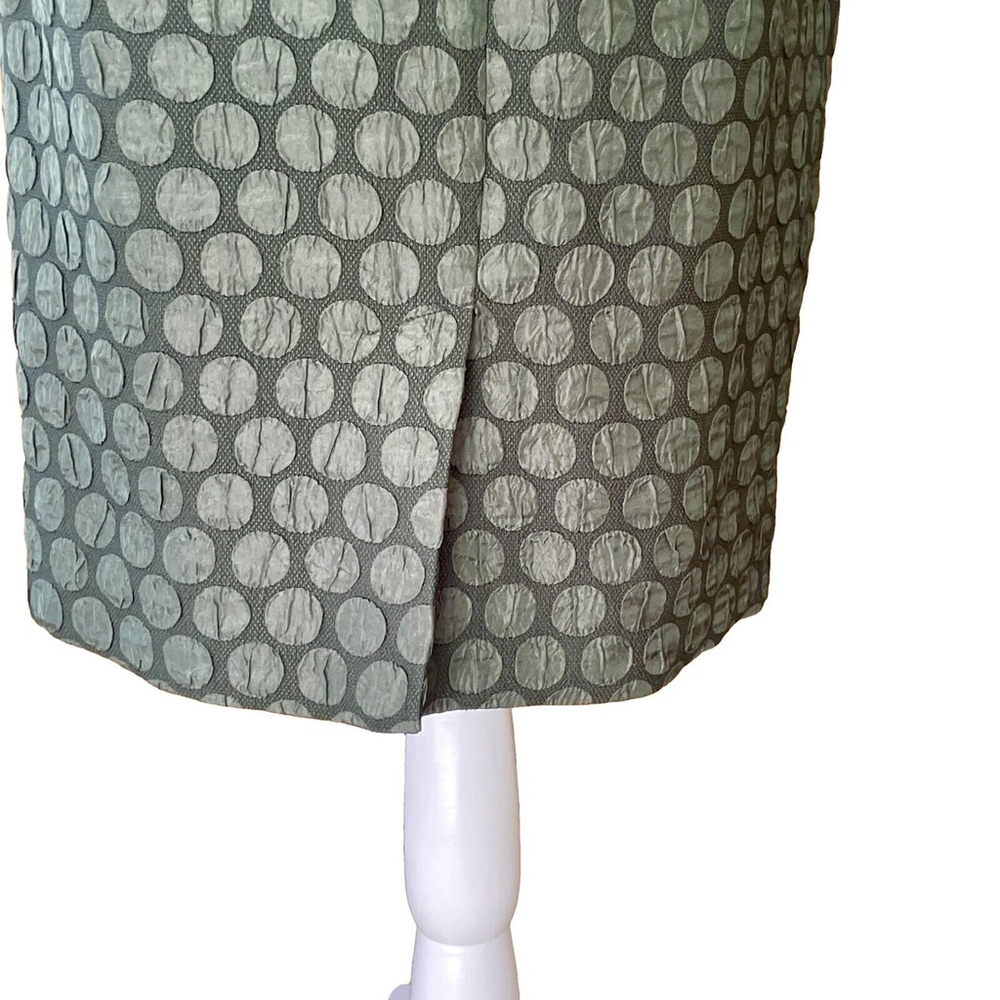Anthropologie Maeve Green Jacquard Polka Dot Pencil Skirt Size 10 - Picture 9 of 9